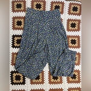 SELF CONTRAST Floral High Waist Pleated Floral Baggy Pant Small